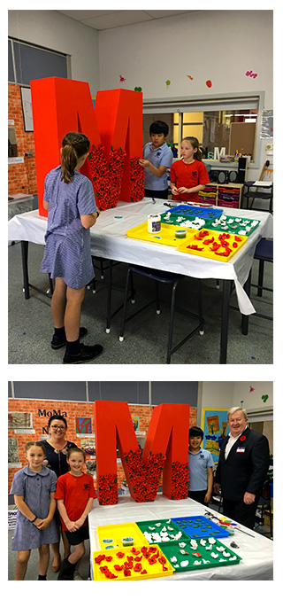 Images of students participating in a colourful, imaginative and creative way to commemorate Remembrance Day