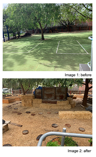 The new Heritage Garden at St James’ School, Brighton (before and after).