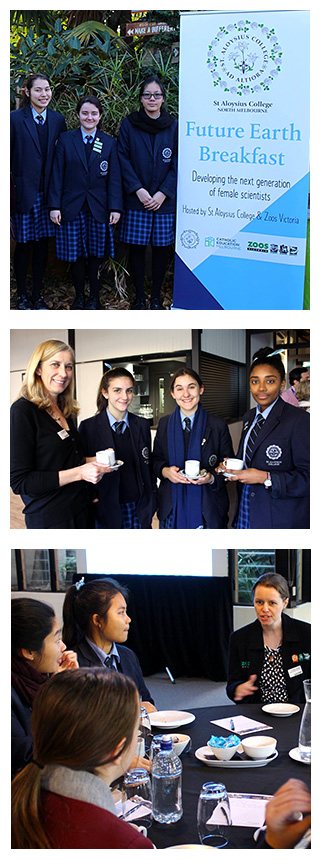 Image of St Aloysius students at a Science Week breakfast at Melbourne Zoo