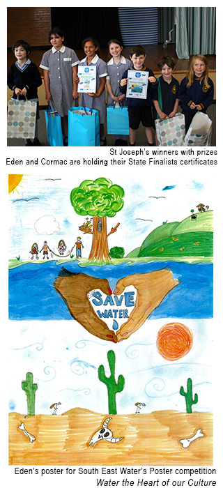 St Joseph's winners in poster competition and Eden's poster