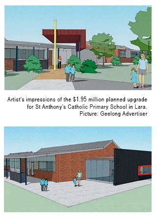 Artist's impressions of the $1.95 million planned upgrade for Saint Anthony's Catholic Primary School in Lara. Picture: Geelong Advertiser