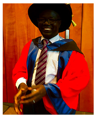 William Abur, African Family Liaison Officer at Thomas Carr College, Tarneit, graduated from Victoria University as a Doctor of Philosophy (PhD) earlier this month