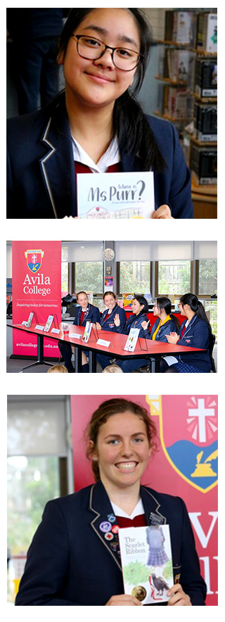 Images of students and teachers from Avila College for their book launch.