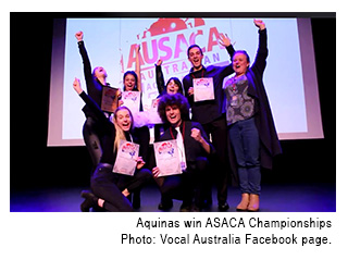 Aquinas win ASACA Championships, Photo: Vocal Australia Facebook page.