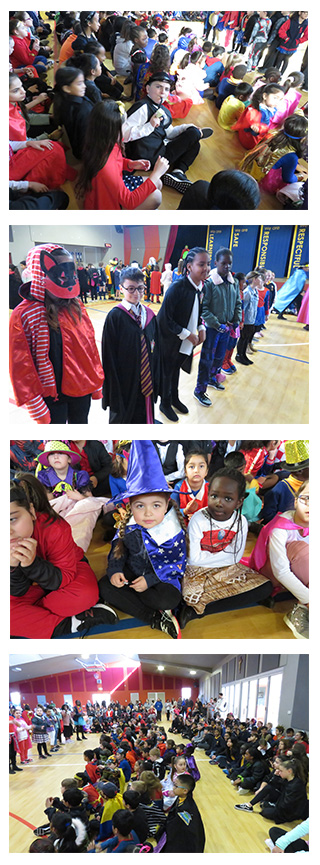 St James the Apostle School's students in costume for book week.