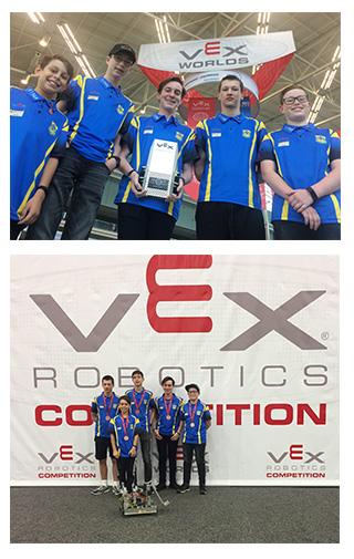 Students from Emmaus College, Vermont South at the VEX Robotics World Championship.