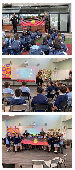 Uncle Bill – a Wurundjeri educator from Moreland City Council and year 3 and 4 students from St Paul's school.